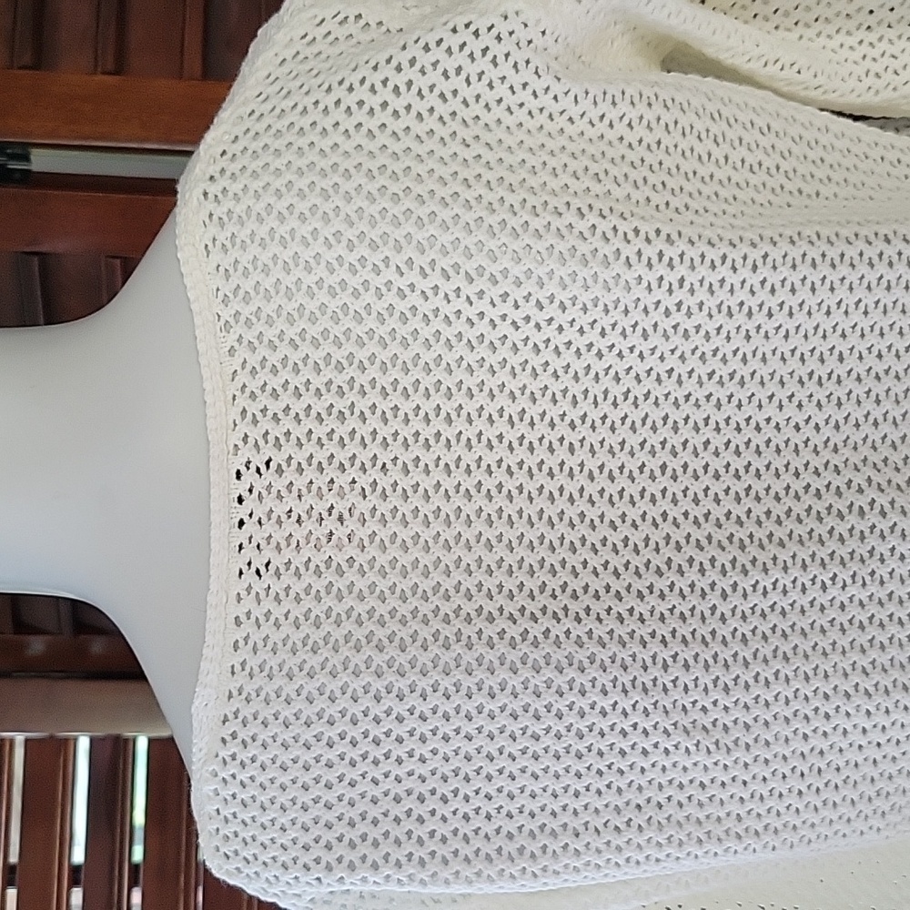 Laura Ashley Cream Knit Cardigan Tie Front Cottagecore Coquette Grandmacore Sz 4 - Picture 4 of 6